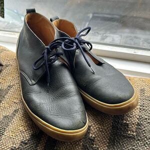 Loro Piana Men's Blue Leather Chukka Shoes - 46 (13)